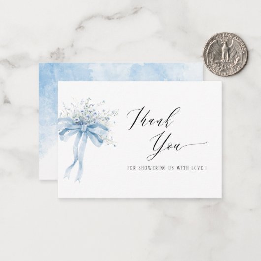 Elegante Waterverf Baby in bloei wilde bloemen Bab Notitiekaartje (Voorkant / Achterkant in situ)