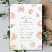 Elegante Waterverf Baby in Bloom Baby shower Kaart