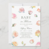 Elegante Waterverf Baby in Bloom Baby shower Kaart (Voorkant)