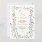 Elegante Waterverf Baby in Bloom Roze bloemetjes B Kaart (Voorkant)