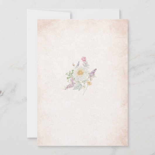 Elegante Waterverf Baby in Bloom Roze bloemetjes B Kaart (Achterkant)