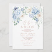 Elegante Waterverf Baby in Blooom Blauwe bloemen B Kaart (Voorkant)