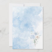 Elegante Waterverf Baby in Blooom Blauwe bloemen B Kaart (Achterkant)