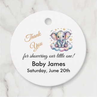 Elegante Waterverf Baby Olifant Bedankt Favor T Bedankjes Labels