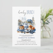 Elegante Waterverf Baby shower Brunch Kaart (Staand voorkant)