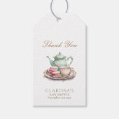 Elegante Waterverf Baby shower Tea Party Favoriet Cadeaulabel (Voorkant)