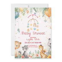 Elegante Waterverf Babyshower Uitnodiging met