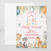 Elegante Waterverf Babyshower Uitnodiging met (Voorkant / Achterkant)