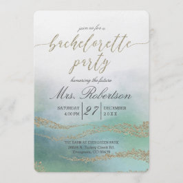 Elegante Waterverf Bachelorette Feestuitnodiging Kaart