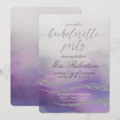 Elegante Waterverf Bachelorette Feestuitnodiging Kaart (Voorkant / Achterkant)