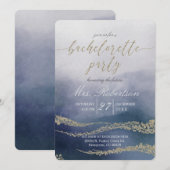 Elegante Waterverf Bachelorette Feestuitnodiging Kaart (Voorkant / Achterkant)