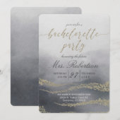 Elegante Waterverf Bachelorette Feestuitnodiging Kaart (Voorkant / Achterkant)