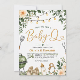 Elegante Waterverf BBQ Baby Shower Kaart