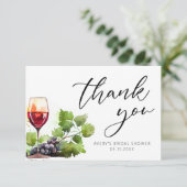 Elegante waterverf Bedankt wijnproeverij klassieke (Staand voorkant)