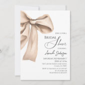 Elegante waterverf beige strik voor bruidsmeisjesf kaart (Voorkant)