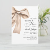 Elegante waterverf beige strik voor bruidsmeisjesf kaart (Staand voorkant)