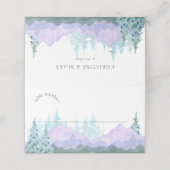 Elegante Waterverf bergen rustieke trouwnaam Plaatskaartje (Buitenkant ongevouwen)
