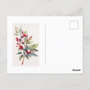 Elegante Waterverf Berry Briefkaart