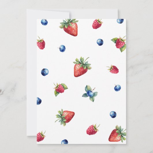 Elegante Waterverf Berry Sweet Baby shower Kaart (Achterkant)