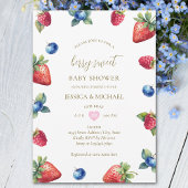 Elegante Waterverf Berry Sweet Baby shower Kaart