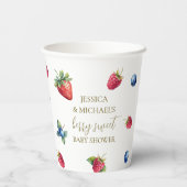 Elegante Waterverf Berry Sweet Baby shower Papieren Bekers (Achterkant)