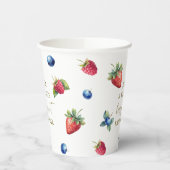 Elegante Waterverf Berry Sweet Baby shower Papieren Bekers (Links)