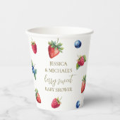 Elegante Waterverf Berry Sweet Baby shower Papieren Bekers (Voorkant)