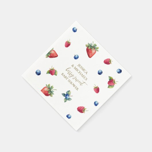 Elegante Waterverf Berry Sweet Baby shower Servet (Hoek)