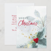 Elegante Waterverf Bes Groenery Prettig Kerstfeest Feestdagenkaart (Voorkant / Achterkant)