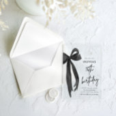 Elegante Waterverf Black Bow 16e verjaardagsfeest Acryl Uitnodigingen