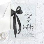 Elegante Waterverf Black Bow 16e verjaardagsfeest Acryl Uitnodigingen<br><div class="desc">Vier uw fantastische 16e met onze Elegant Waterverf Black Bow verjaardagsfeestje uitnodiging! Dit stijlvolle ontwerp toont een delicate zwarte boeg in combinatie met zachte waterverf-details, waardoor een perfecte mix van elegantie en charme ontstaat. Ideaal voor het markeren van deze speciale mijlpaal, deze uitnodiging is volledig aanpasbaar, zodat uw 16e verjaardag...</div>