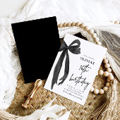 Elegante Waterverf Black Bow 16e verjaardagsfeest Kaart