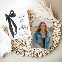 Elegante Waterverf Black Bow 16e verjaardagsfeest