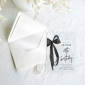 Elegante Waterverf Black Bow 20e verjaardagsfeest Acryl Uitnodigingen