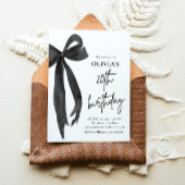 Elegante Waterverf Black Bow 20e verjaardagsfeest Kaart