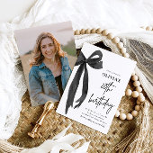 Elegante Waterverf Black Bow 20e verjaardagsfeest Kaart