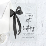 Elegante Waterverf Black Bow 30e verjaardagsfeest Acryl Uitnodigingen<br><div class="desc">Maak je klaar om in stijl te vieren met onze Elegant Waterverf Black Bow Birthday Party Invitation! Dit charmante ontwerp is voorzien van een lieve zwarte strik en delicate waterverf accenten, waardoor het ideaal is voor een stijlvol maar leuk verjaardagsfeest. Het is gemakkelijk aan te passen en voegt precies de...</div>