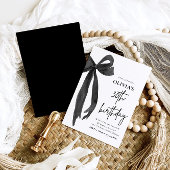 Elegante Waterverf Black Bow 30e verjaardagsfeest Kaart