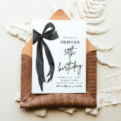 Elegante Waterverf Black Bow 30e verjaardagsfeest Kaart
