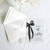 Elegante Waterverf Black Bow 40e verjaardagsfeest Acryl Uitnodigingen