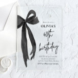 Elegante Waterverf Black Bow 40e verjaardagsfeest Acryl Uitnodigingen<br><div class="desc">Vier uw fantastische 40e met onze Elegant Waterverf Black Bow verjaardagsfeestje uitnodiging! Dit stijlvolle ontwerp toont een delicate zwarte boeg in combinatie met zachte waterverf-details, waardoor een perfecte mix van elegantie en charme ontstaat. Ideaal voor het markeren van deze speciale mijlpaal, deze uitnodiging is volledig aanpasbaar, zodat uw 40e verjaardag...</div>