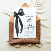 Elegante Waterverf Black Bow 40e verjaardagsfeest Kaart
