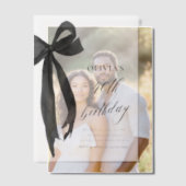 Elegante Waterverf Black Bow 40e verjaardagsfeest Vellum Uitnodigingen (Offset (Koppel))