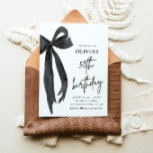 Elegante Waterverf Black Bow 50ste verjaardagsfees Kaart