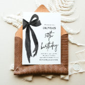 Elegante Waterverf Black Bow 50ste verjaardagsfees Kaart
