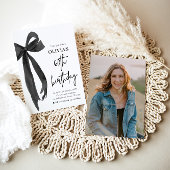 Elegante Waterverf Black Bow 60e verjaardagsfeest Kaart