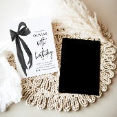 Elegante Waterverf Black Bow 60e verjaardagsfeest Kaart