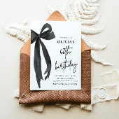Elegante Waterverf Black Bow 60e verjaardagsfeest Kaart