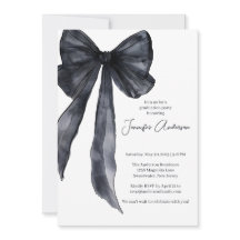 Elegante Waterverf Black Bow Graduation Party