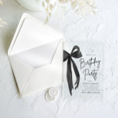 Elegante Waterverf Black Bow verjaardagsfeestje Acryl Uitnodigingen